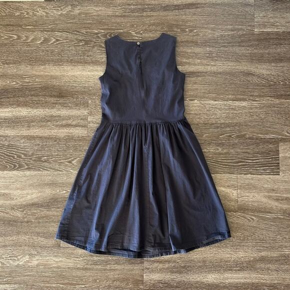 EUC Saint James Navy Cotton Fit & Flare Sleeveless Dress 4 Classic French Style - Picture 7 of 14
